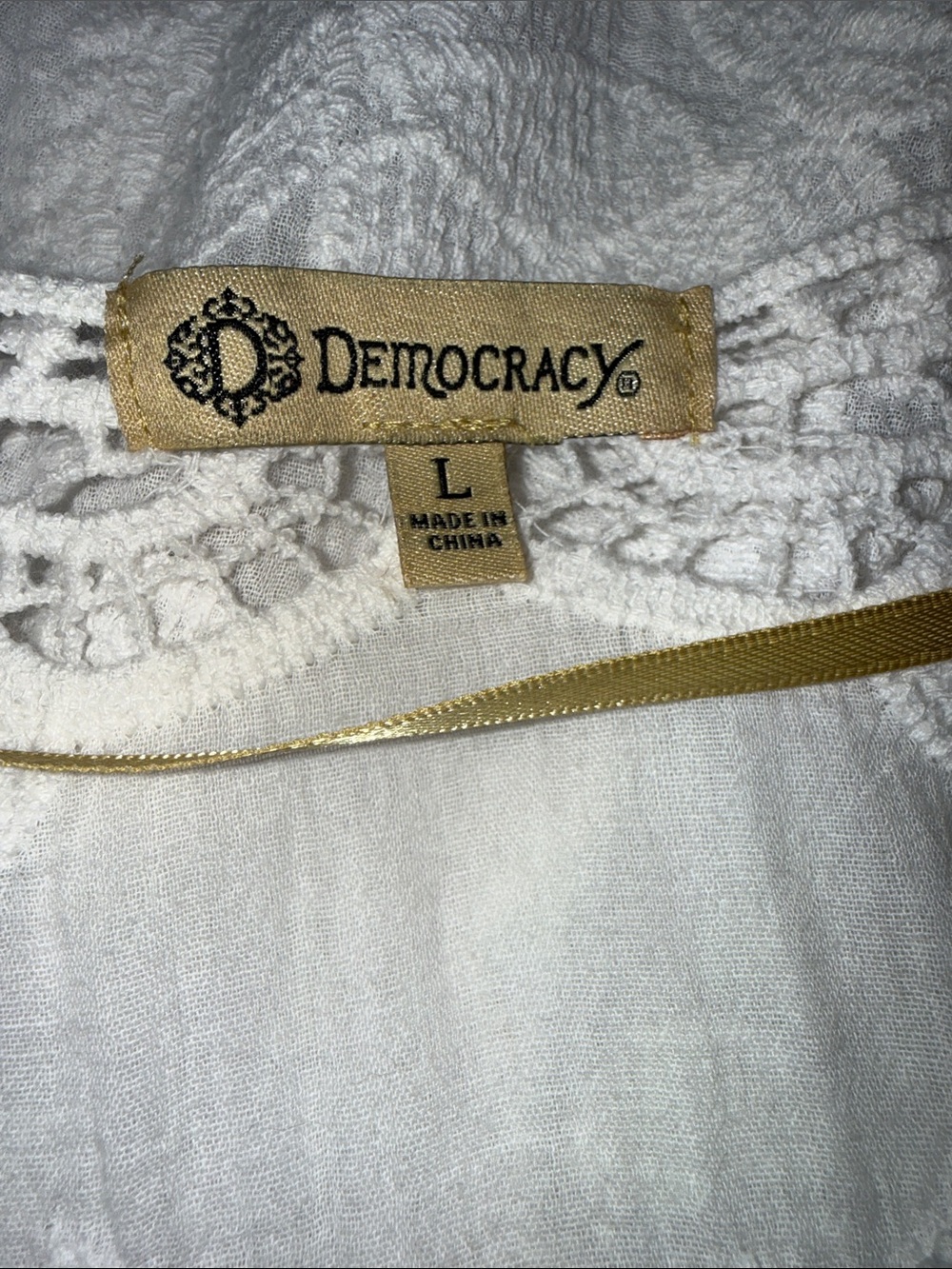 Democracy White Embroidered Boho Peasant Blouse - Picture 6 of 6
